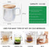 Glass Mugs, Iridescent Glass Coffee Mug with Lid, Glass Coffee Cups, Extra Large Glass Coffee Mug with lids, Clear Mugs for Coffee,12.5 Ounces, Bamboo Lid