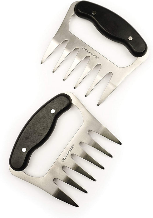 RSVP International Endurance Stainless Steel Meat Shredders, Set of 2 | Shred Meats, Toss Salads, & More | Contoured Handles with Easy Grip | Dishwasher Safe