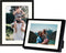 Frametory, 5x7 Aluminum Picture Frame with Ivory Mat for 4x6 Photos - Easel Stand, Sawtooth Hangers - Great for Events, Offices, Homes (Black, 2-Pack)
