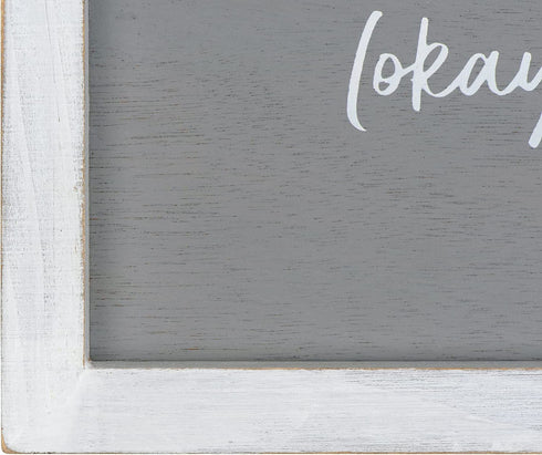 Creative Co-Op Grey Wash Fold 'Maybe' Iron 'Hahaha' Wood Framed Decor Laundry Room Wall Sign, Black