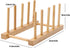 CL1949 Multifunctional Bamboo Wood Dish Rack Drain/Dry/Storage Plate Rack-Standing Kitchen Rack Cabinet Organizer (4 divisions)