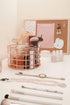 Rosework Rose Gold Makeup Brush Holder, Round Makeup Organizer For Vanity, 4 Compartment Makeup Brush Organizer and Cosmetic Brush Holder, Great Skincare Organizer and Makeup Brush Storage