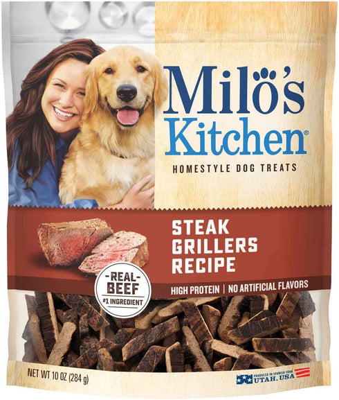 Milo'S Kitchen Steak Grillers Recipe With Angus Dog Treats, 10 Oz.