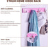 Wall Mounted Coat Rack Ethuh Rustic Wall Hook Solid Wood Hat Hanger Entryway Hanging Coat Rack4 Silver Metal for Entryway, only 1screws to Hold The Hooks Rack (Pink Nickel-Plated)