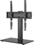 BONTEC Swivel Table Top TV Stand for 26-55 LED OLED LCD Plasma Flat Curved Screens Height Adjustable Glass Base Max, VESA 400x400mm up to 99lbs