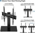 BONTEC Swivel Table Top TV Stand for 26-55 LED OLED LCD Plasma Flat Curved Screens Height Adjustable Glass Base Max, VESA 400x400mm up to 99lbs