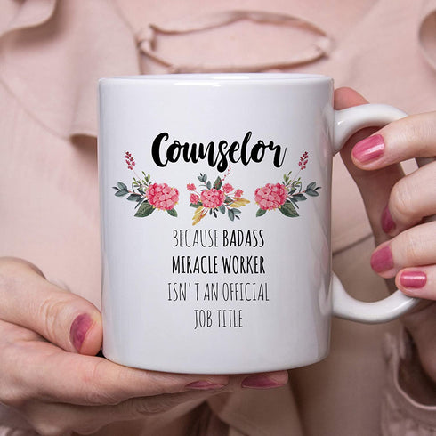 Counselor Mug, School Counselor Gifts, Counselor Appreciation Gifts For Women, Badass Therapist Gift, Graduation Gift For Her