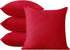 Deconovo Soft Cushion Covers - Faux Linen Blank, Pillow Covers/Throw Pillow Cases for Sofa & Couch (Red, 20x20 in, Set of 4, No Insert)