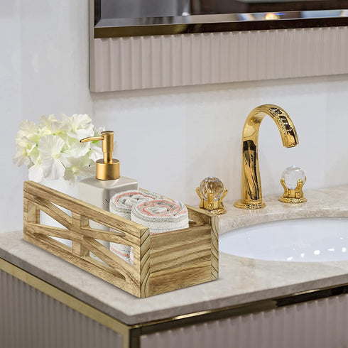 Y&ME Wood Toilet Paper Basket Bathroom Toilet Decor Box with Mason Jar, Wooden Bathroom Over Toilet Paper Storage Box, Farmhouse Table Counter Organizer Decor for Bathroom, Living Room, Kitchen