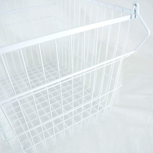 DII Metal Wire Mesh Stackable Utility Storage Bin, Large Rectangle, 13x10x11, White