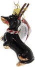 Noble Gems Dachshund with Antlers Glass Ornament