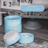 Goodscious Blue Ceramic Mason Jars Measuring Cups - Kitchen Set - Baking Supplies Dry and Liquid Ingredient - Retro and Farmhouse Decor - Dishwasher and Microwave Safe - Rustic Accessory - 4 Piece Set