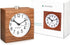 Navaris Wood Analog Alarm Clock - Square Battery-Operated Non-Ticking Clock with Snooze Button and Light - Dark Brown