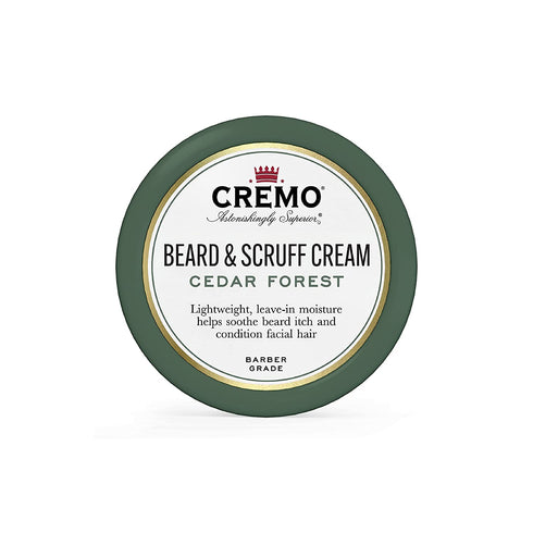 Cremo Beard & Scruff Cream, Cedar Forest, 4 oz - Soothe Beard Itch, Condition and Offer Light-Hold Styling for Stubble and Scruff (Product Packaging May Vary)