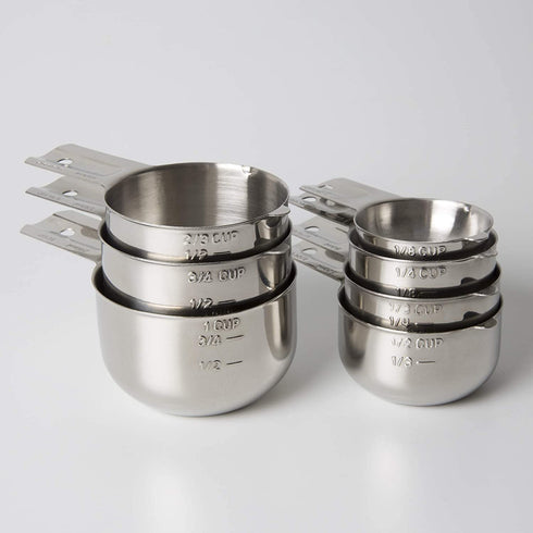 Measuring Cups 7 Piece Set of Quality Professional Grade 18:8 Stainless Steel-Perfect for Dry and Liquid Ingredients