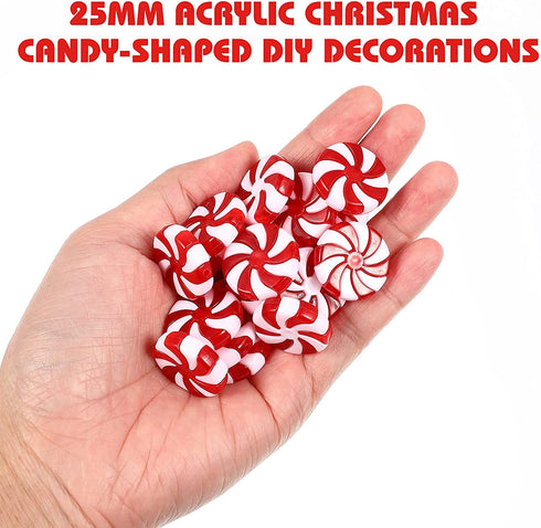 KESYOO 50pcs Christmas Candy Cane Christmas Tree Hanging Peppermint Ornaments for Holiday Decoration Party Favors 25mm