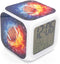 Boyan New American Football Ice Fire Sports Led Alarm Clock Creative Red Desk Table Clock Multipurpose Calendar Snooze Glowing Led Digital Alarm Clock for Unisex Adults Kids Toy Gift