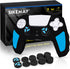 SIKEMAY PS5 Controller Cover Skin, Anti-Slip Thicken Silicone Protective Cover Case Perfectly Compatible with Playstation 5 Dualsense Controller Grip with 10 x Thumb Grip Caps (Black-Blue)