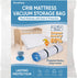 Crib Mattress Vacuum Bag, Protect & Compress Crib Mattress by 80%,Heavy Duty Zippered Crib Mattress Storage Bag for Moving Crib & Crib Storage, Infant Mattress Storage Bag