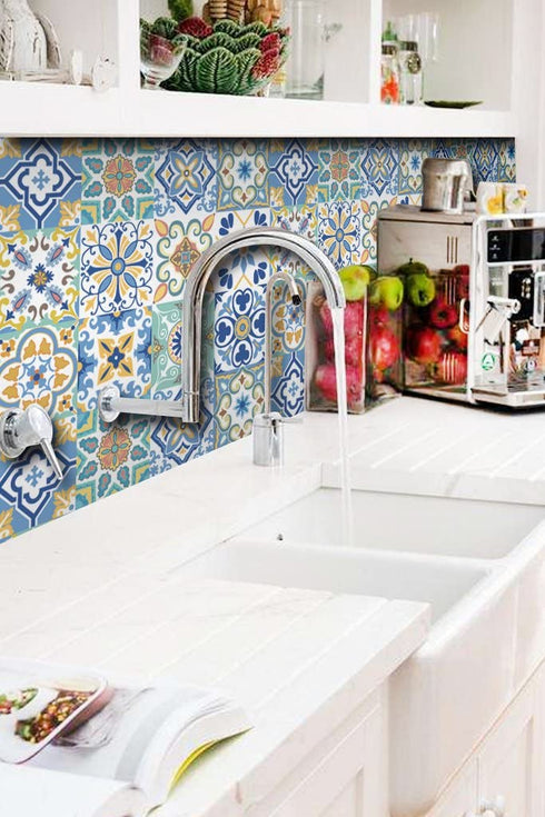 12 PC Pack Backsplash Tile Stickers 6x6 Inch (15x15cm) for Home Decoration Bathroom & Kitchen Vinyl Tile Decals Peel and Stick DIY Wall Sticker Stairs Decals (TS12-001)