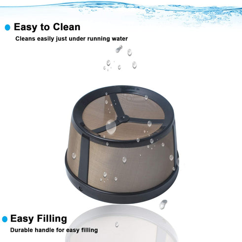 Reusable Mesh Ground Coffee Filter Basket Compatible with K-Duo Essentials and for K-Duo Brewers Machine, Coffee Cup Pod for K Cup and Cleaning Brush