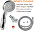 HauSun Handheld Shower Head with On/Off Switch - 5 Spray Settings 6.5 Feet Extra Long Hose High Pressure with Bathroom Faucet Kit - Universal Adapter Holder Mount for Wall,Chrome Finish