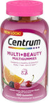 Centrum MultiGummies + Beauty Gummy Multivitamin for Women, Hair Skin and Nails Vitamins with Antioxidants and Vitamins D3 and B , Cherry/Berry/Orange Flavors - 100 Count