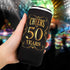 JOELELI 50th Birthday Party Decorations Can Cooler Sleeves, Neoprene Can Sleeves for Beer - 50th Anniversary Decorations and Birthday Gift for Men & Women, Black & Gold (12 Pcs)