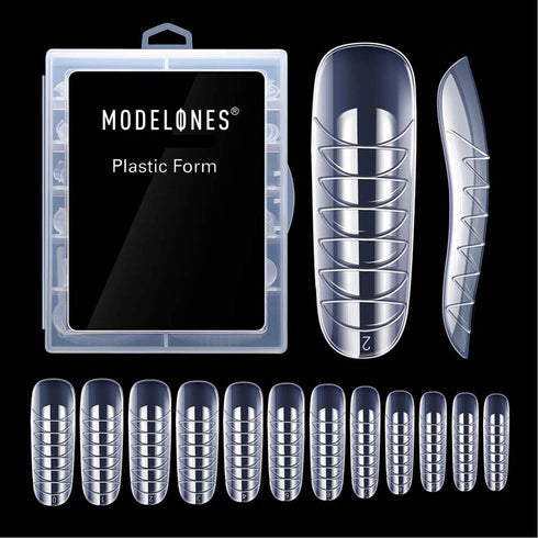 Modelones Poly Extension Gel Dual Nail Forms - Poly Nail Gel Forms 120pcs Clear Nail Extension Tips Set Nails Enhancement Thickening Acrylic False Nails Manicure Tool 12 Sizes Trendy Nail Art Design Salon DIY at Home