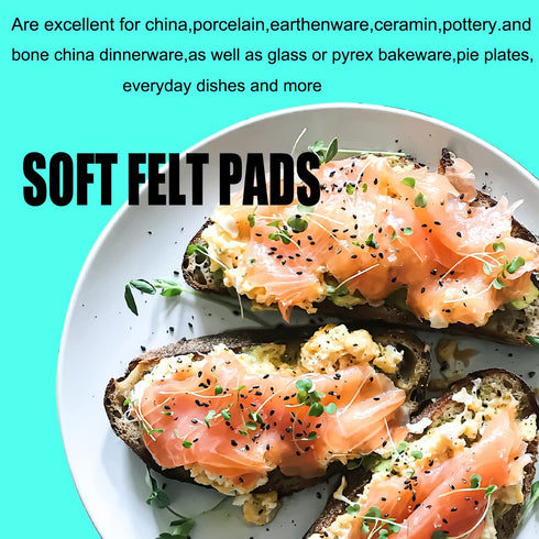 Imperius Set of 96 Felt Plate Dividers Protectors - Thick and Premium Soft - Dinner Plate Dividers 24-10", 48-6", 24-4.8"-White
