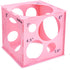 Auihiay 12 Holes Plastic Balloon Sizer Box Cube, Pink Collapsible Balloon Size Measurement Tool for Balloon Arches, Balloon Towers, Balloon Columns and Balloon Decorations (2-10 Inch)