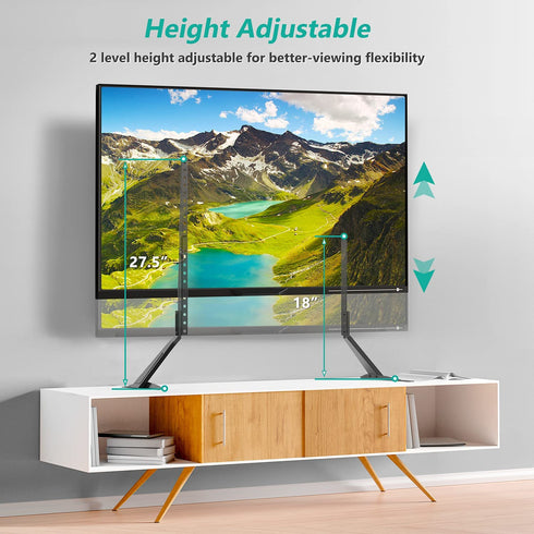 WALI Universal TV Stand Tabletop, for Most 22 to 65 inch LCD Flat Screen TV, VESA up to 800 by 400mm (TVS001), Black