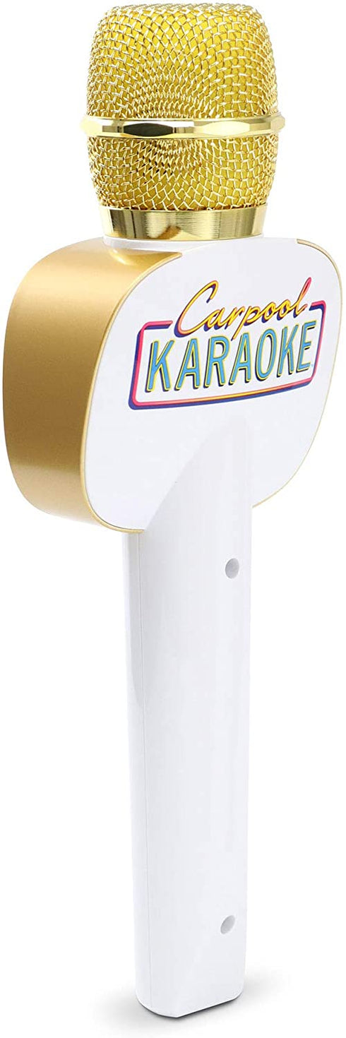 Carpool Karaoke The Mic 1.0, Wireless Karaoke Microphone System, White CPK545 by Singing Machine,Gold & White