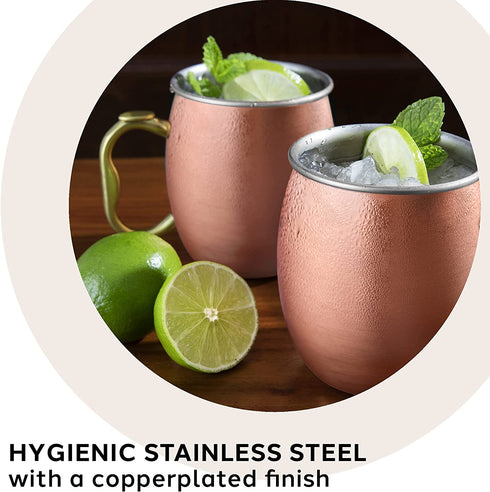 Oggi Moscow Mule Copper Plated Mug with EZ-Grip Handle, 20-Ounce