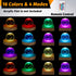 Wooden Light Base Stand Colorful LED Lights Display Base with Remote Control for Selenite Tower Home 3D Laser Crystal Glass Resin Art (2 Pieces)