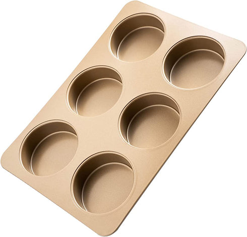Hamburger Bun Pan, Nonstick Hamburger Bread Forms 4 Inch Cake Pan Mini Round Disc Pan for Baking Burger Buns English Muffin Whoopie Pies Muffin Top