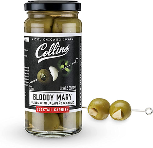 Collins 5 oz. Bloody Mary Olives Garnishes, Black