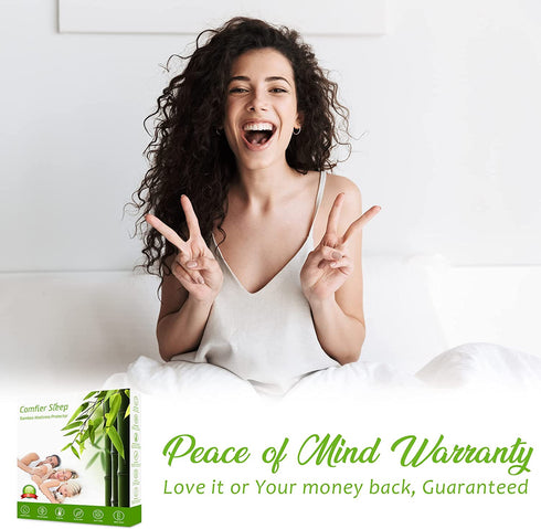 Queen Size Mattress Protector Waterproof and Queen Mattress Cover 60"x80" Queen Mattress Pad Waterproof 100% Bamboo Naturally Cooling Queen Mattress Protector Waterproof