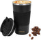 16oz Insulated Coffee Travel Mug Stainless Steel Vacuum Coffee Cup Leakproof with Screw Lid Double Wall Coffee Tumbler Reusable Thermal Cup for Hot/Iced Beverage - 510ml, Black