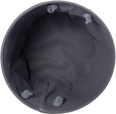 Bone Dry Pet Storage Collection Striped Paw Patch Bin, Medium Round, Gray