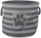 Bone Dry Pet Storage Collection Striped Paw Patch Bin, Medium Round, Gray