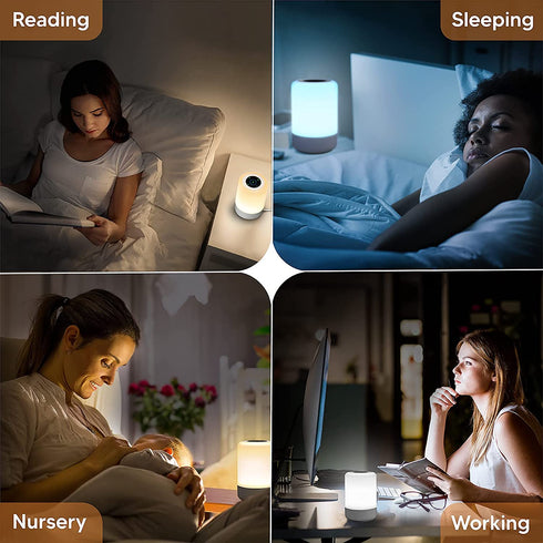 Bedside Lamp with USB Port, Touch Lamps for Bedrooms Living Room, 13 Colors RGB Dimming Lamp Touch Night Light, Christmas Birthday Gift for Kid and Adults¦