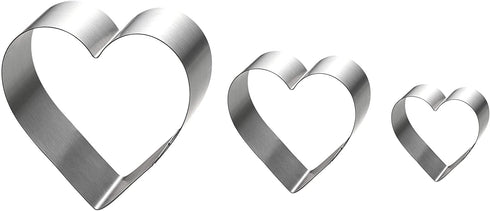 Heart Cake Mold Ring Set-4/6/8 Inch Large Heart Cookie Cutter Pancake Mold Stainless Steel