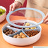Kingrol 11 Inch Plastic Candy and Nut Serving Container, Divided Serving Tray with Clear Airtight Lid, 5 Compartment Serving Platter for Snack, Nut, Fruit, Veggie, Taco