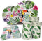 HIPEEWO Hawaiian Aloha Party Decorations - Luau Tropical Party Supplies, Including Plates, Napkins, Hawaiian Theme Cups for Tiki Summer Pool and Tropical Birthday Party Serves 16 Guests 64 PCS