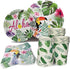 HIPEEWO Hawaiian Aloha Party Decorations - Luau Tropical Party Supplies, Including Plates, Napkins, Hawaiian Theme Cups for Tiki Summer Pool and Tropical Birthday Party Serves 16 Guests 64 PCS