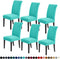 Joccun Chair Covers for Dining Room Set of 6,Water Repellent Dining Chair Slipcovers Stretch Dining Room Chair Covers Seat Protector,Washable Parsons Chair Cover for Home,Banquet(Turquoise,6 Pack)