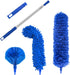 Microfiber Duster, Feather Duster with 100 Inch Telescoping Extension Pole, Reusable Bendable Dusters, Washable Lightweight Dusters for Ceilings Fans