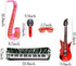 20 Pack Inflatable Rock Star Toy Set Music Instruments Party Props 6 Inflatable Guitars, 6 Inflatable Microphones, 6 Shutter Shading Glasses, 1 Inflatable Piano and 1 Inflatable Saxophone