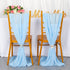 ShinyBeauty Chiffon-Table-Runners 2pcs 29x120 Inch Boho Table Decor Baby Blue 10Ft Long Sheer-Table-Runner for Rustic Wedding Baby Shower Bridal Table Decoration